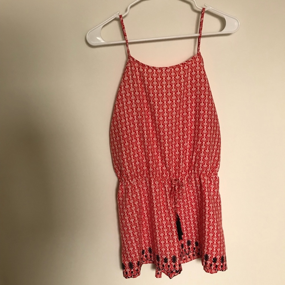 NWT Coral Romper w/ Black Detailing